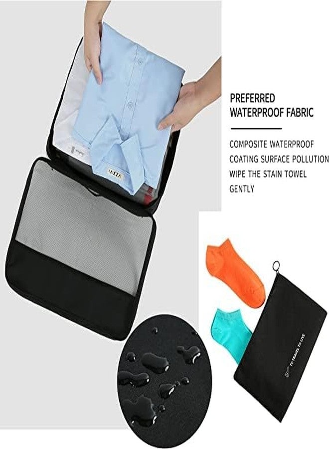 TAGUDA 7 pc / 6 pc Travel Oraganizer Sapace Saver Bag for Men and Women, Clothes packing cubes for travel (7 pc-BLACK OXFORD) - Image 4